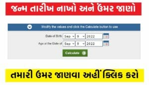 જન્મ તારીખ નાખો અને ઉંમર જાણો
