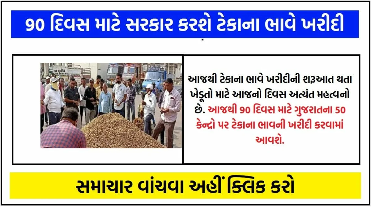 90 દિવસ માટે સરકાર કરશે ટેકાના ભાવે ખરીદી