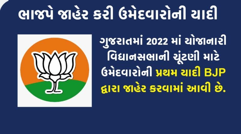BJP 2022 Candidate List